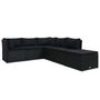 Voir la diapositive 2 : VIDAXL Salon de jardin 4 pcs avec coussins Resine tressee Noir
