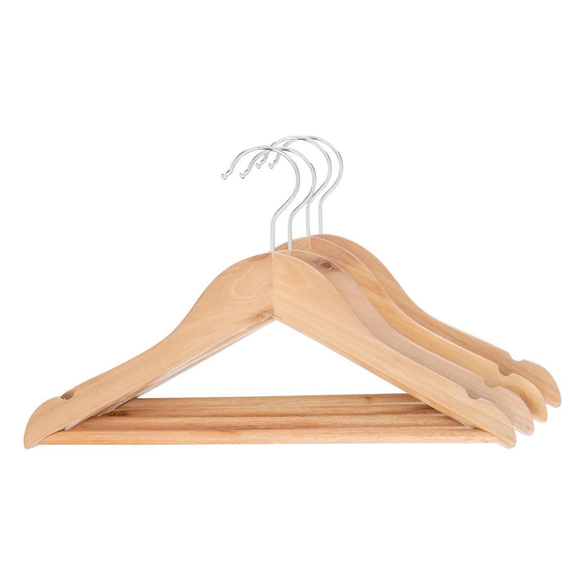 Atmosphera Kids Lot de 4 cintres enfant  bois  30cm naturel