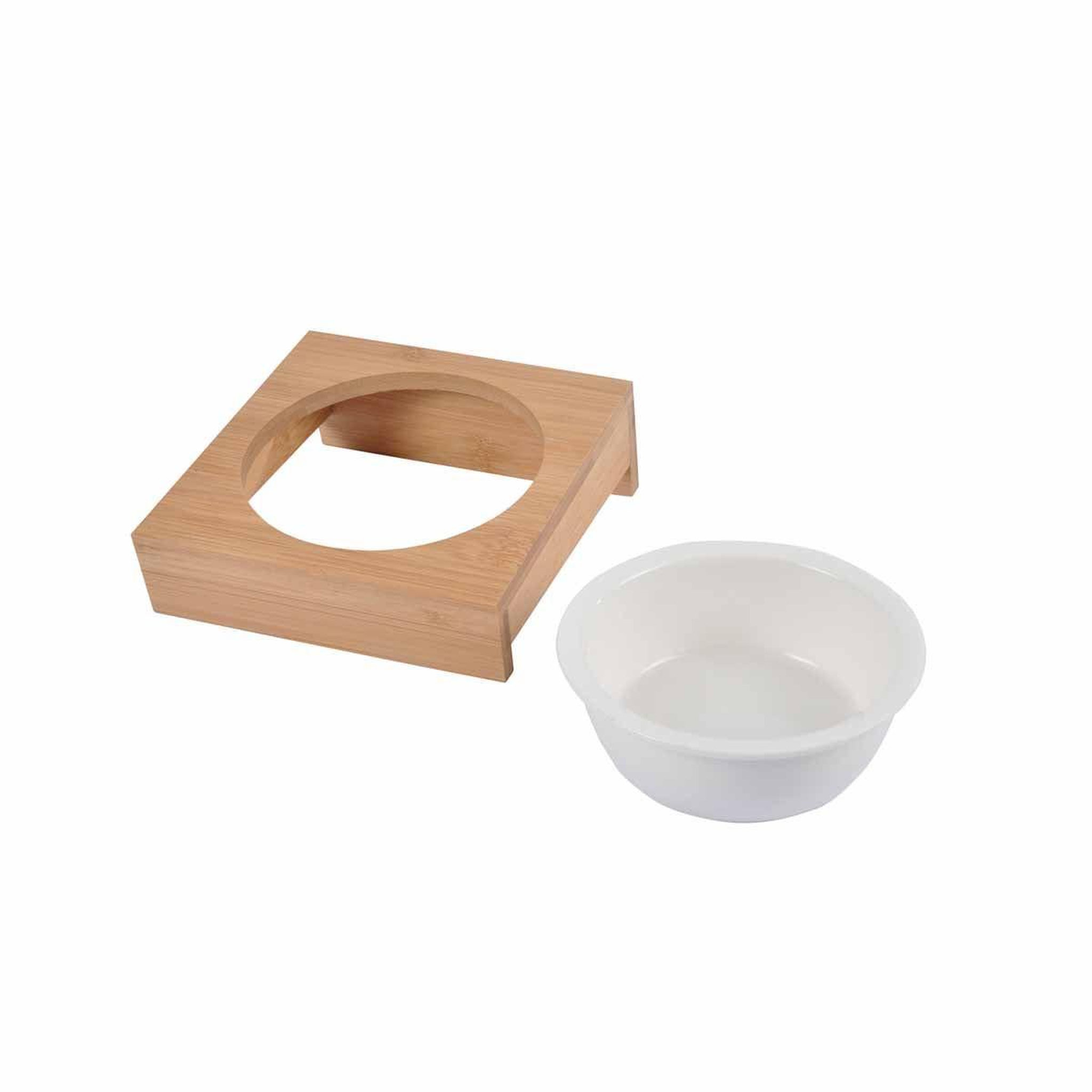 Voir la diapositive 2 : LOVE STORY Gamelle pour chien & chat  bambou  14cm naturel