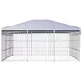 VIDAXL Chenil d'exterieur avec toit pour chiens 450 x 450 x 200 cm