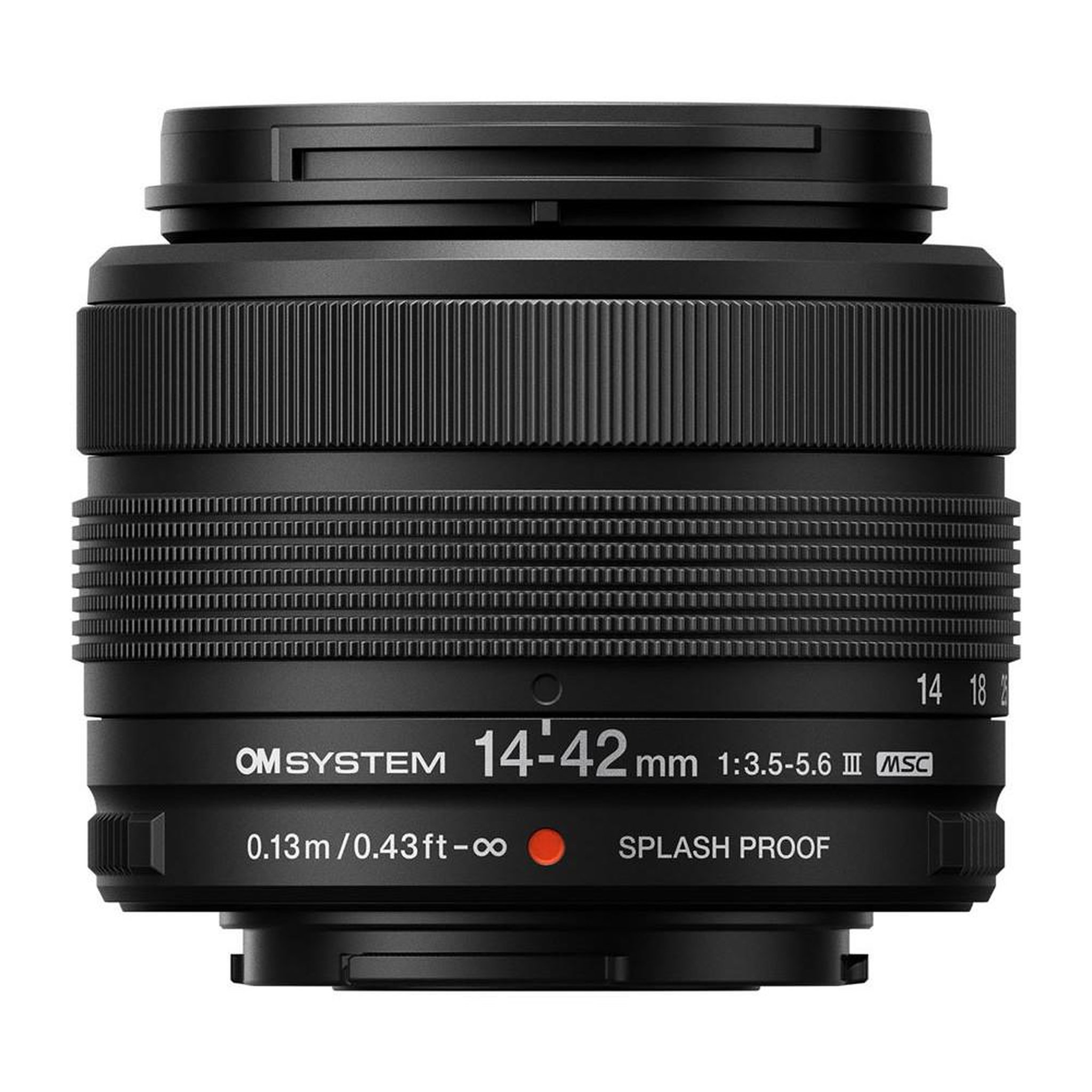 OM SYSTEM Objectif zoom Micro Four Thirds 14-42 mm f/3,5-5,6 III MSC rétractable noir, autofocus rapide et silencieux, 28-84 mm équivalent, 125 g, protection aux projections IPX1, filtre 46 mm