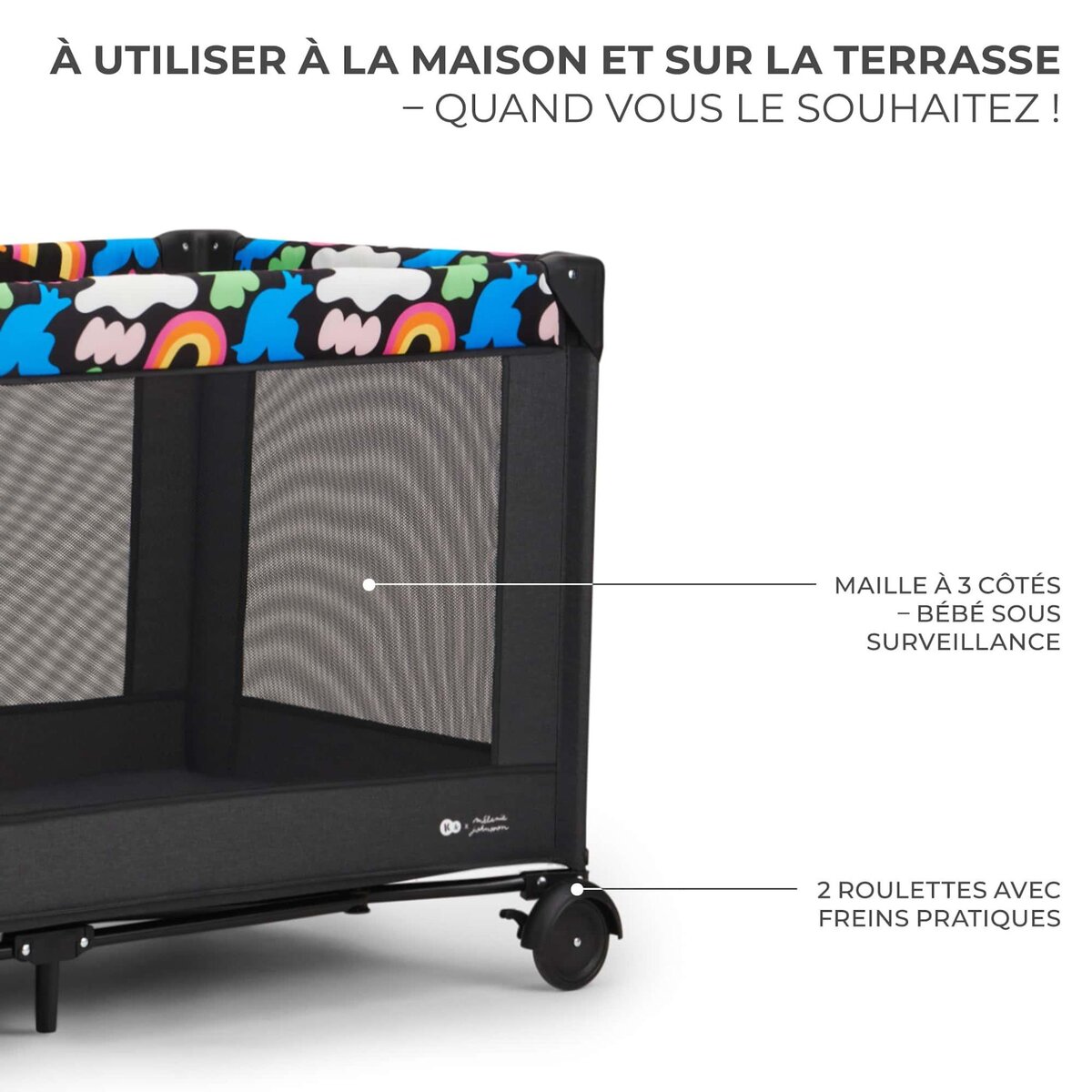 KINDERKRAFT Lit voyage parc bebe pliable avec accessoires pra