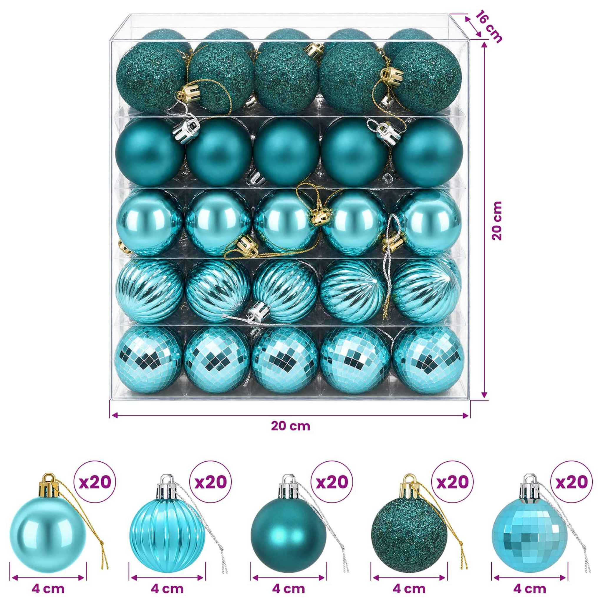 Voir la diapositive 3 : VIDAXL Ensemble de boules de Noël 100 pc Vert 4 cm Polystyrene