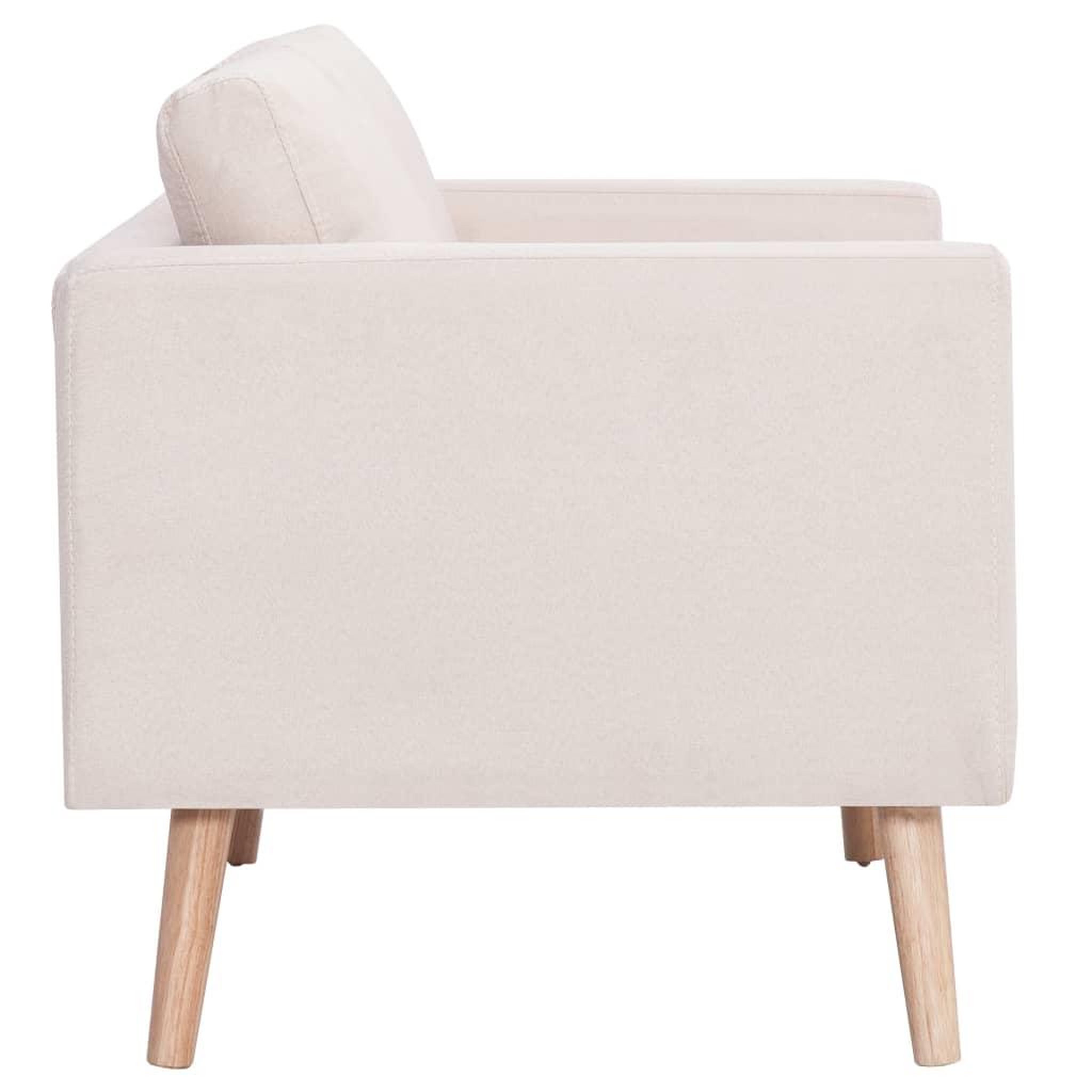 Voir la diapositive 5 : VIDAXL Canape a 3 places Tissu Creme