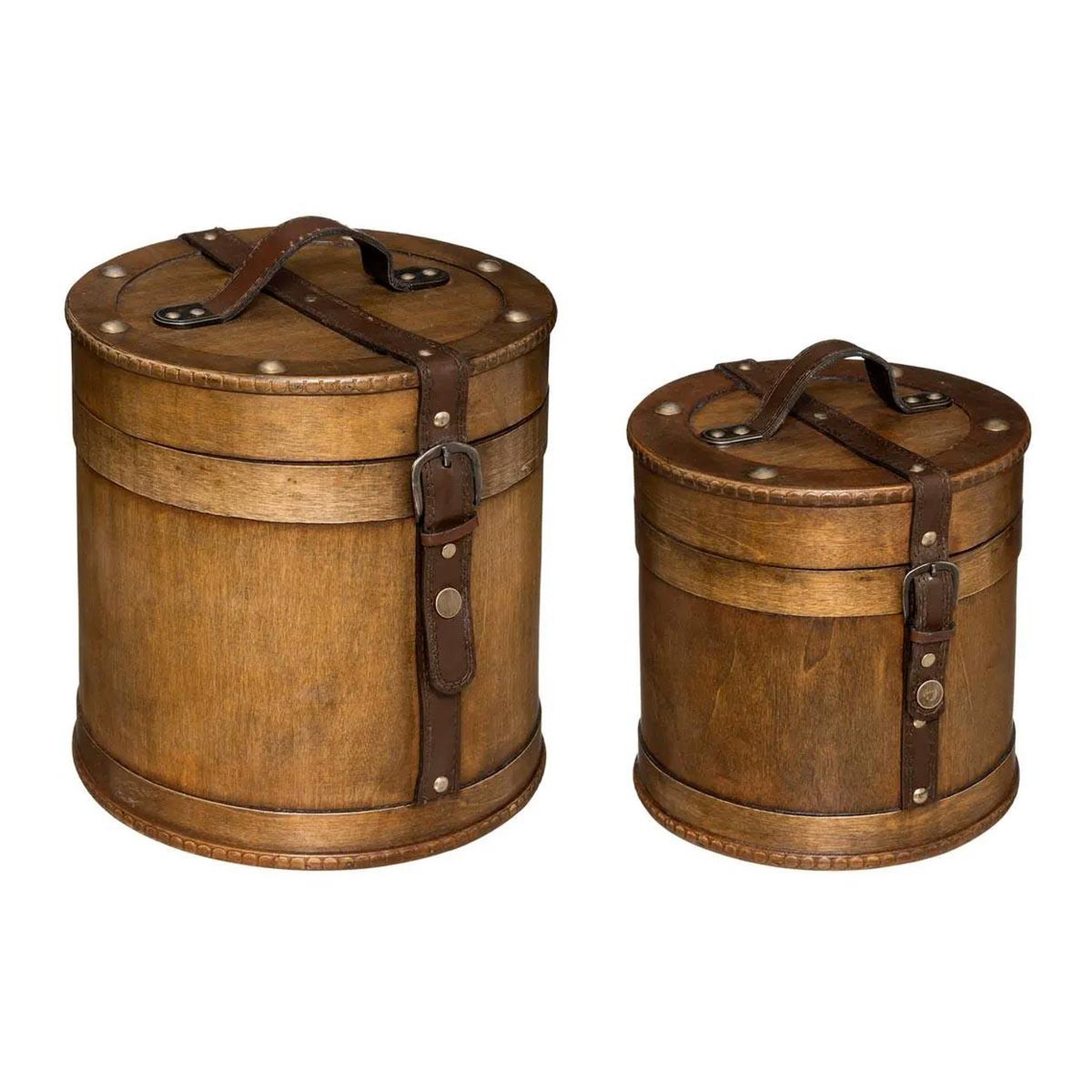 ATMOSPHERA Lot de 2 boîtes déco  rodani  26cm naturel