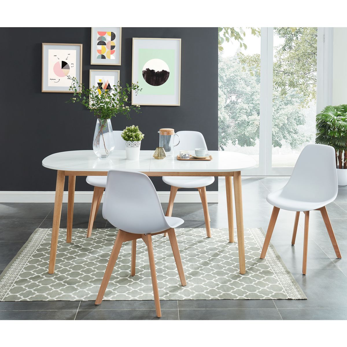 Table de séjour extensible scandinave L160/200cm LOLA
