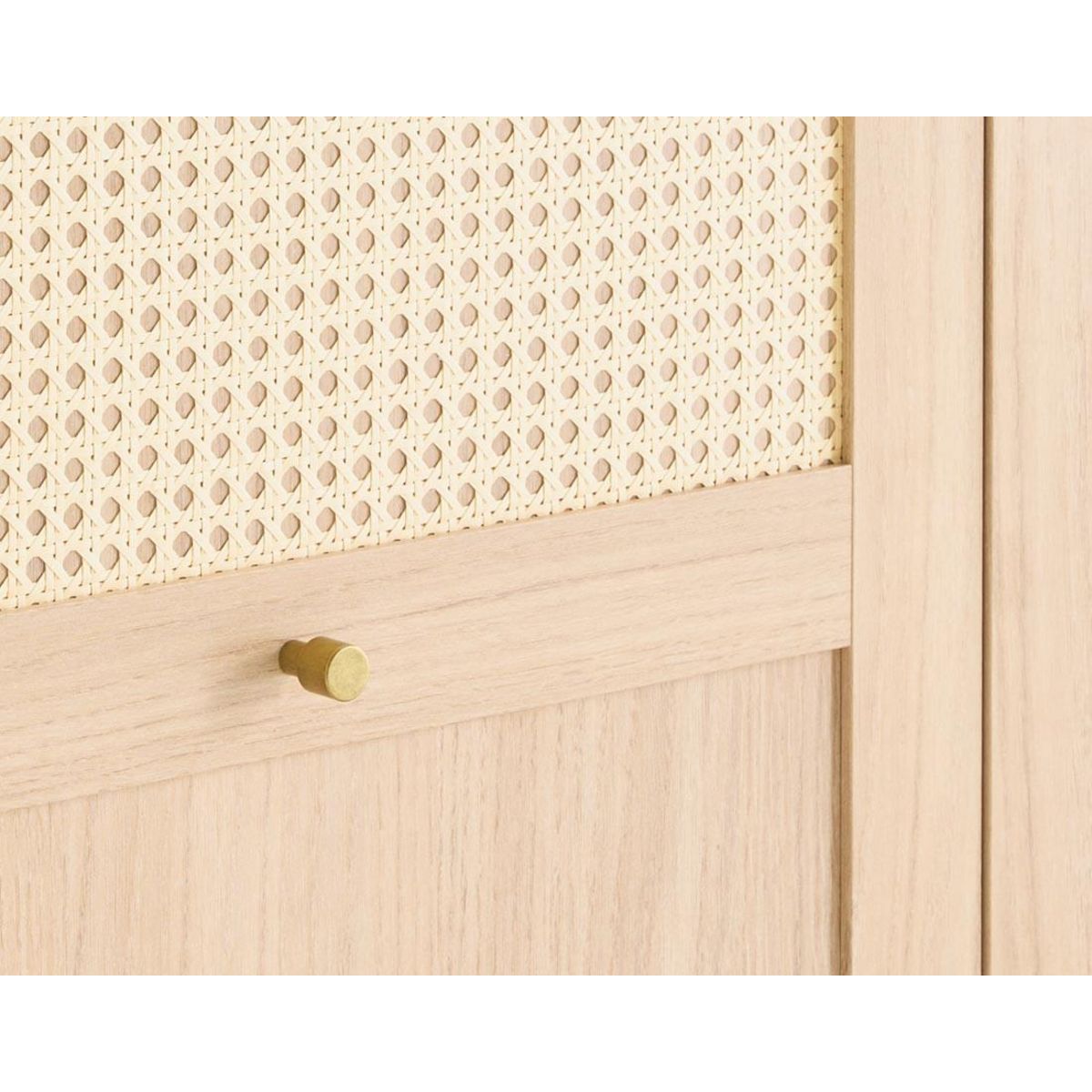 BEST MOBILIER Sliven - armoire - bois et cannage