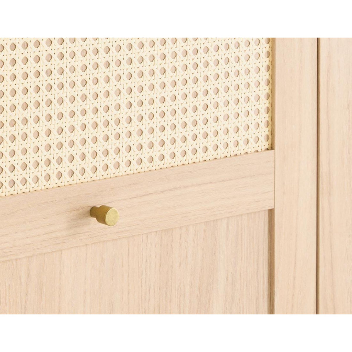 BEST MOBILIER Sliven - armoire - bois et cannage