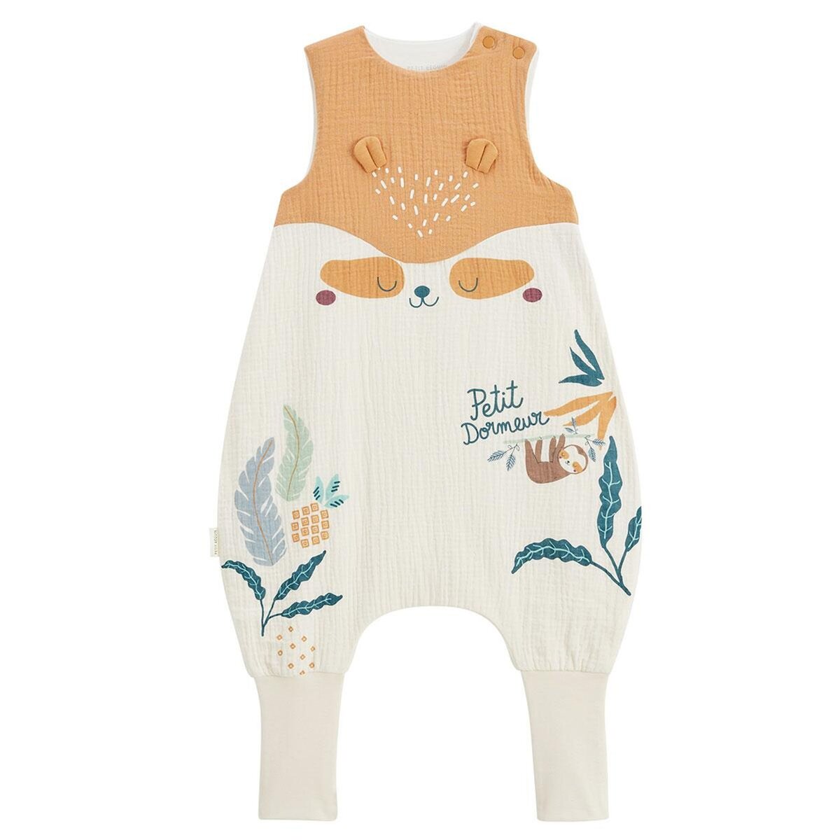 Petit Béguin Turbulette d'été en gaze de coton avec pieds retroussables Baroudeur