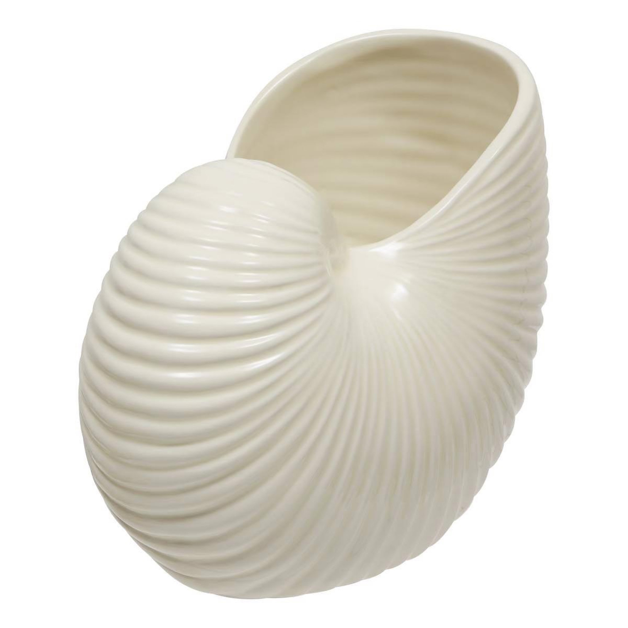 ATMOSPHERA Vase coquillage en dolomite  océania  22cm blanc