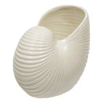 ATMOSPHERA Vase Coquillage en Dolomite  Océania  22cm Blanc
