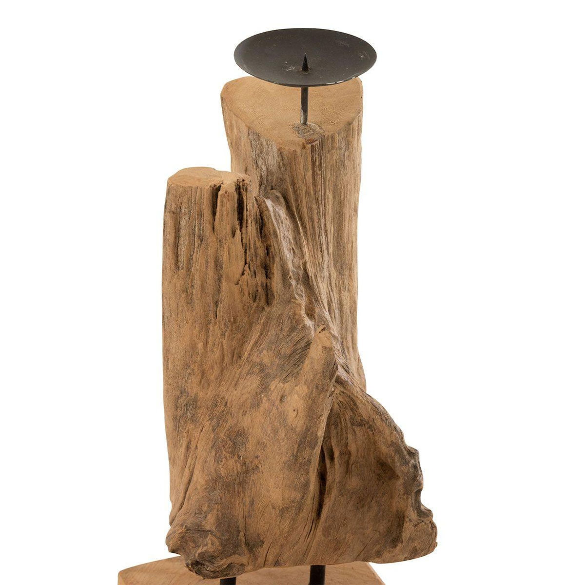 Paris Prix Bougeoir en Bois  Tronc Teck  35cm Naturel