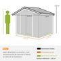 Voir la diapositive 3 : OUTSUNNY Abri de jardin - remise pour outils - cabanon porte verrouillable - dim. 213L x 130l x 185H cm - tôle d'acier café chocolat