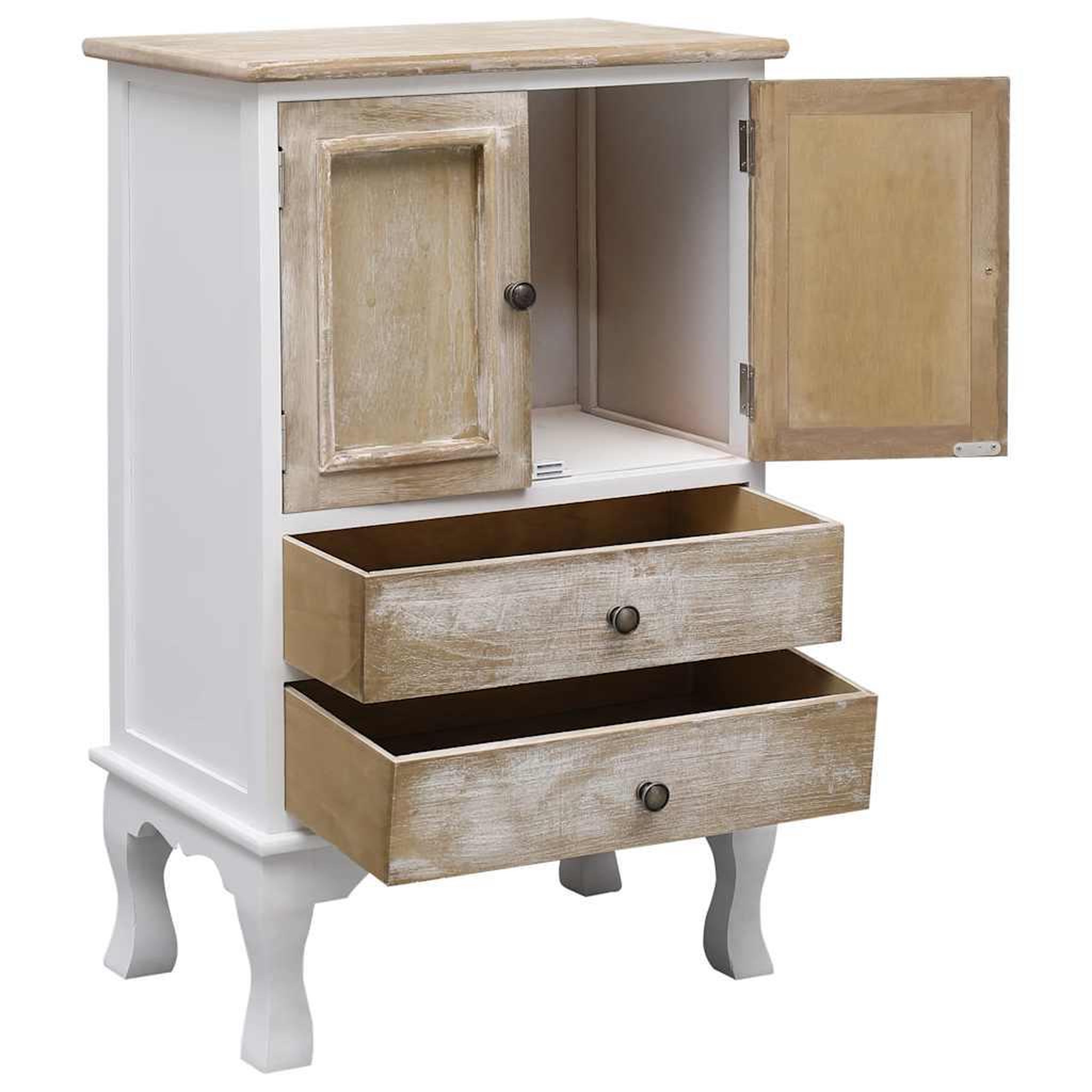 Voir la diapositive 3 : VIDAXL Armoire a tiroirs blanc 50x30x80 cm bois