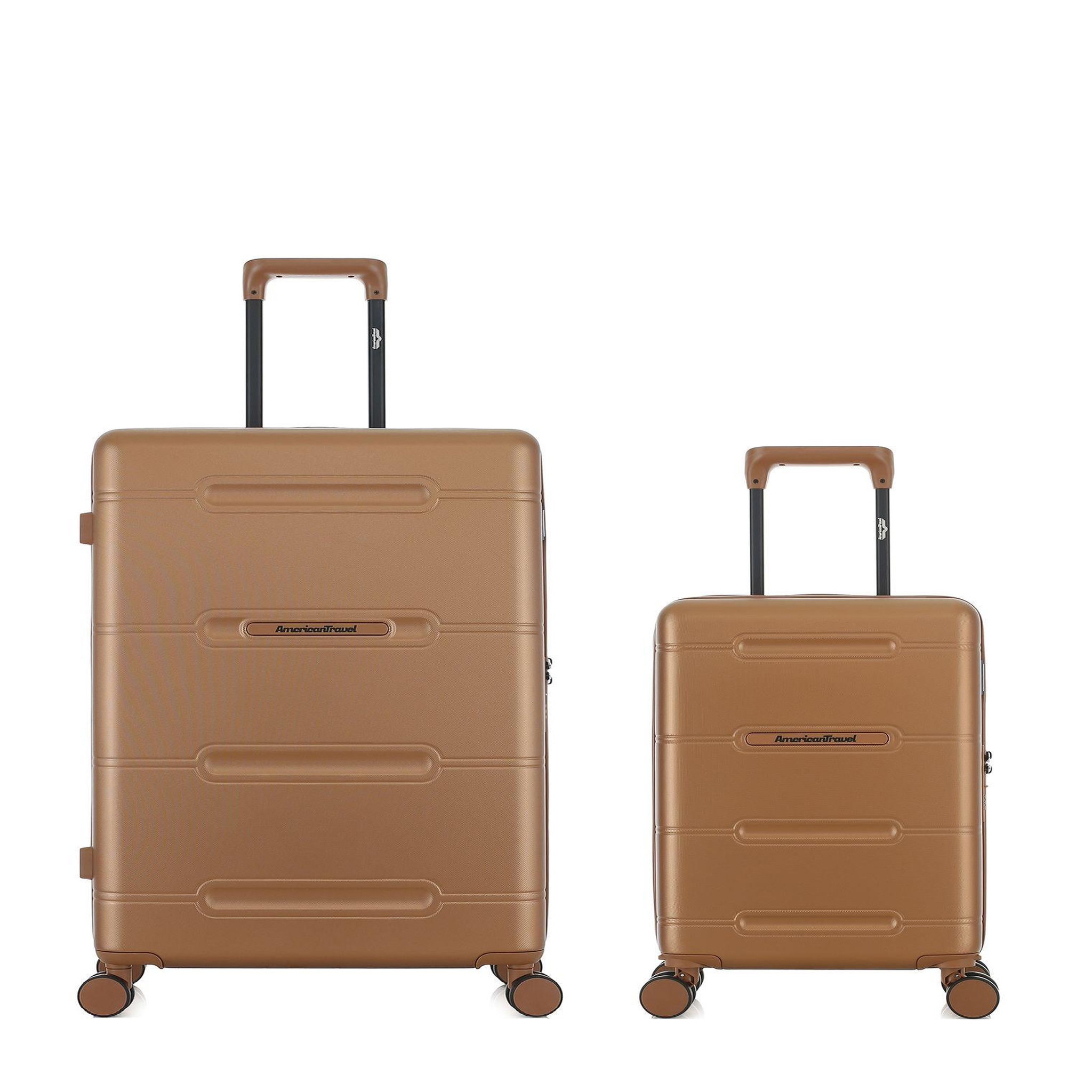 AMERICAN TRAVEL Lot de 2 Valises Rigides Grand Format et Cabine XS CLEVELAND