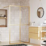 VIDAXL Paroi de douche avec verre ESG transparent dore 118x195 cm