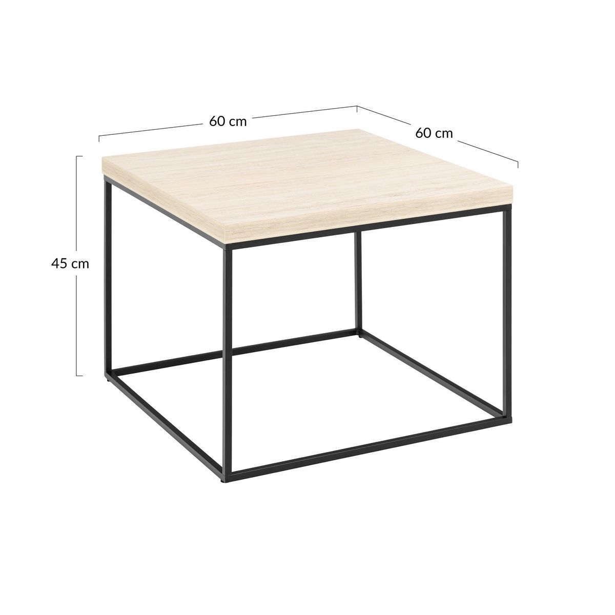 LISA DESIGN Alamosa - table basse - effet travertin - 60 cm