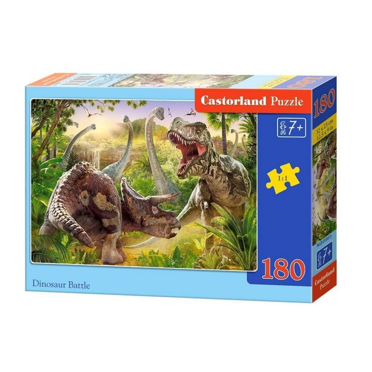 Castorland Puzzle 180 pièces : La bataille des Dinosaures