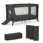 KINDERKRAFT Lit parapluie pliant pour bebe lit de voyage et parc. Coloris disponibles : Noir