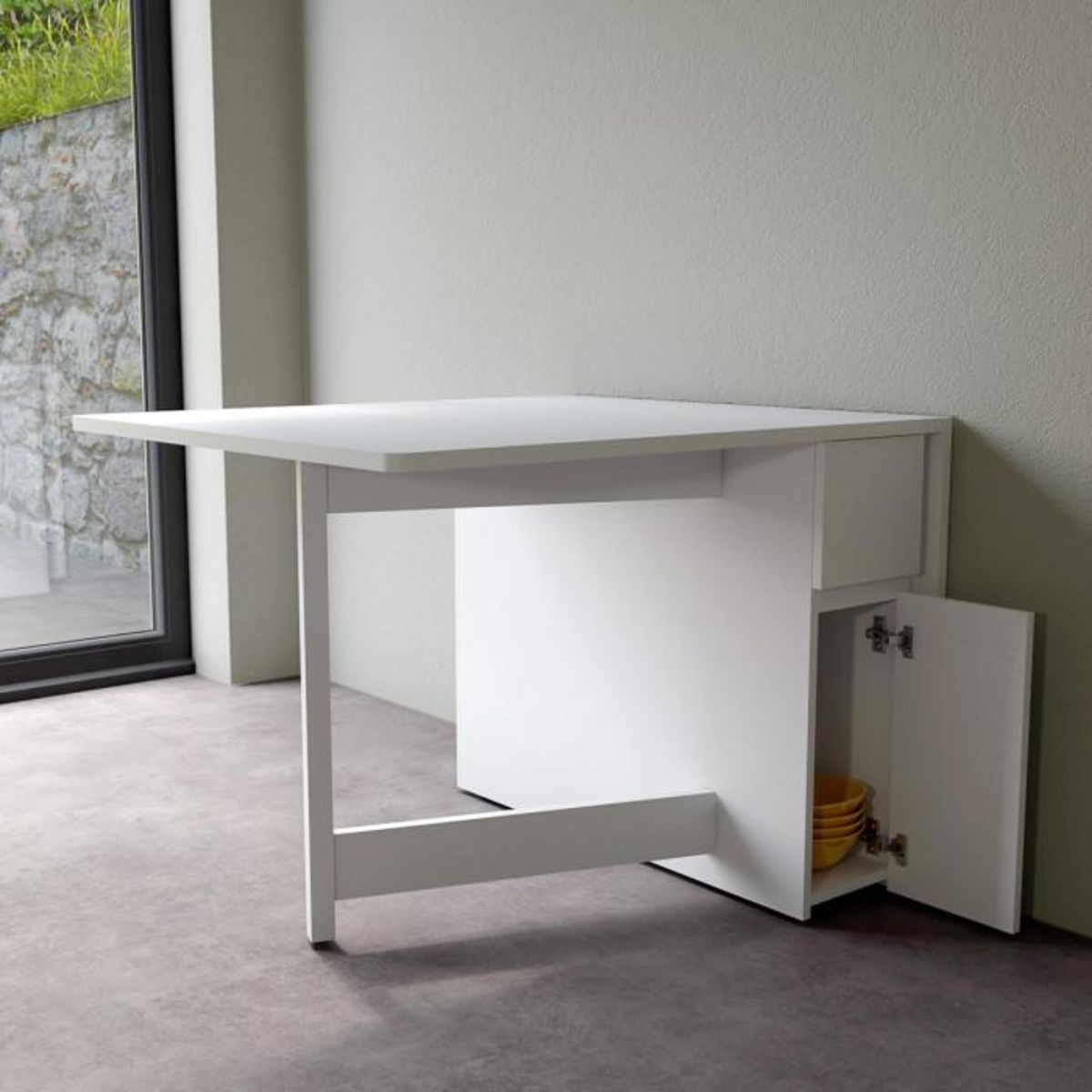 Paris Prix Table Console Pliante  Kungla  170cm Bouleau Blanc