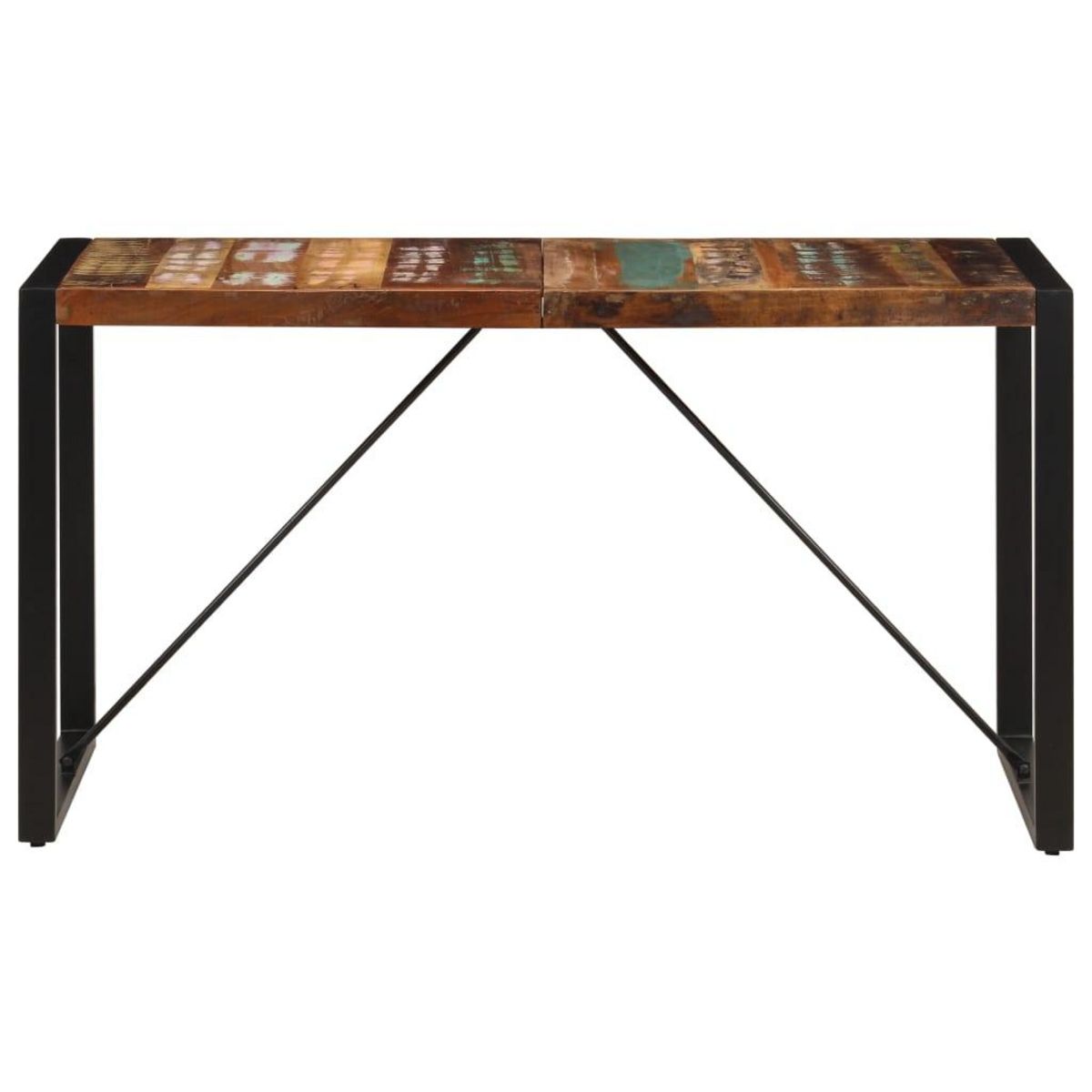 VIDAXL Table a manger 140x70x75 cm Bois de recuperation massif