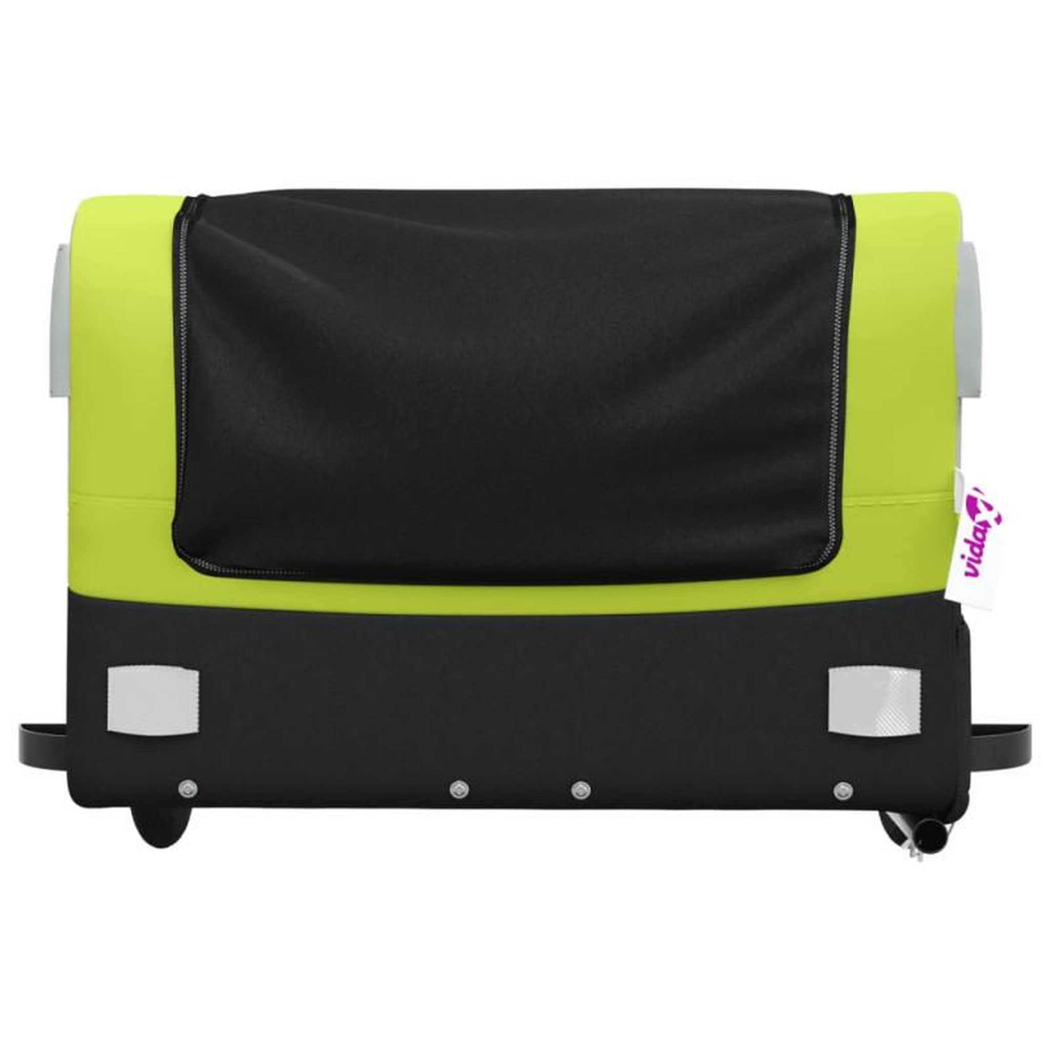 Voir la diapositive 6 : VIDAXL Remorque de vélo noir et vert 45 kg fer