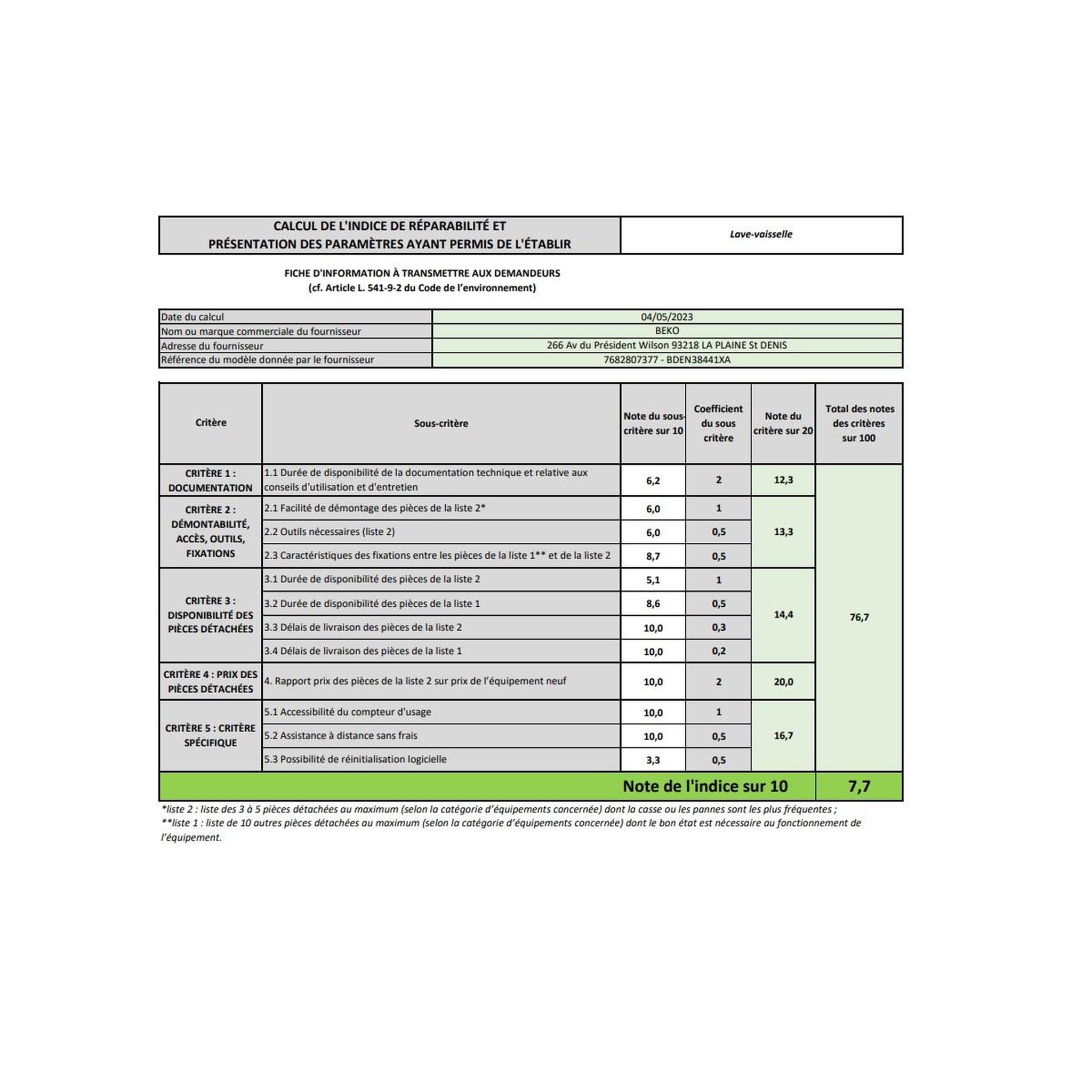 Voir la diapositive 4 : Beko Lave-vaisselle 60cm 14couverts 44db - BDEN38441XA