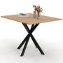 Voir la diapositive 1 : ID MARKET Table console pliable ALIX 2-4 personnes pied araignée bois et noir 103 x 76 cm