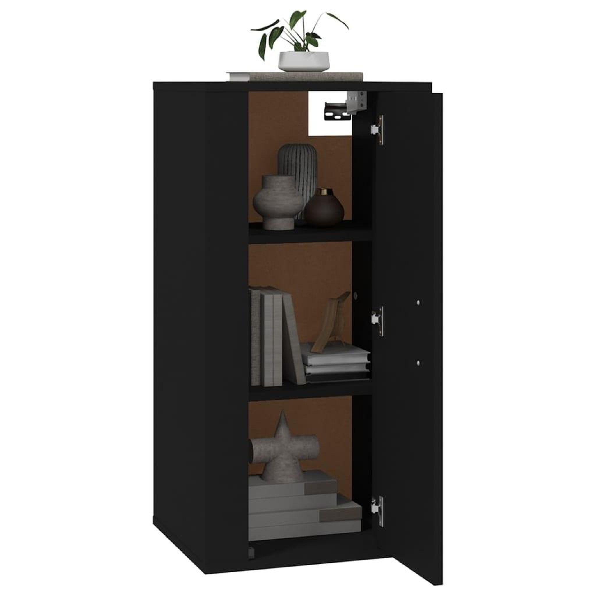 Voir la diapositive 3 : VIDAXL Meuble TV mural Noir 40x34,5x80 cm