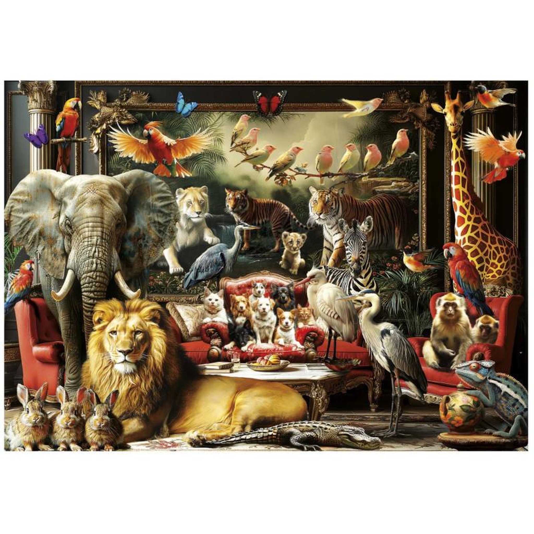 Voir la diapositive 2 : EDUCA Puzzle adulte 1500 pièces – Le Manoir des Animaux – Univers fantastique – Grand format 85 x 60 cm – Educa