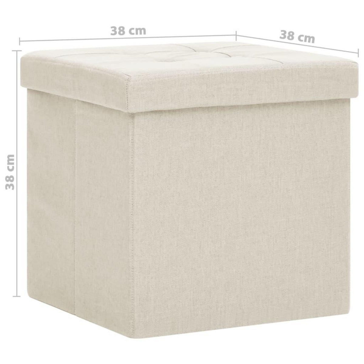 VIDAXL Tabouret de rangement pliable Blanc creme Faux lin