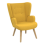 Voir la diapositive 1 : ID MARKET Fauteuil scandinave SVEN grand confort en tissu jaune