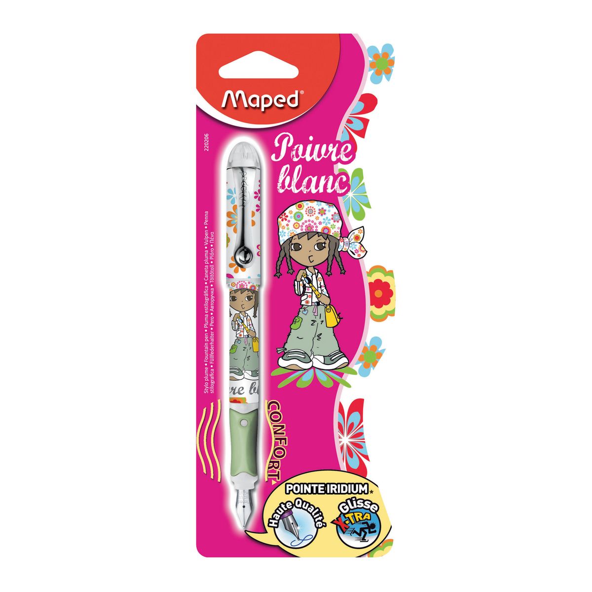 MAPED Stylo plume Poivre Blanc Leelou - coloris blanc