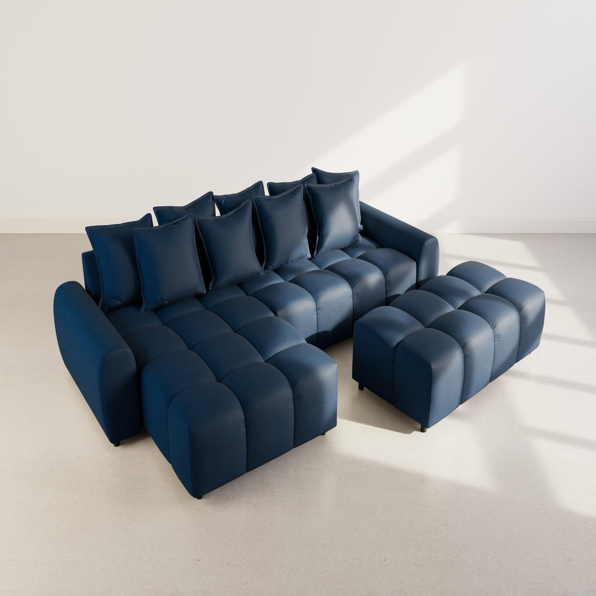 LISA DESIGN Adelaide - canapé d'angle réversible 4 places en tissu texturé