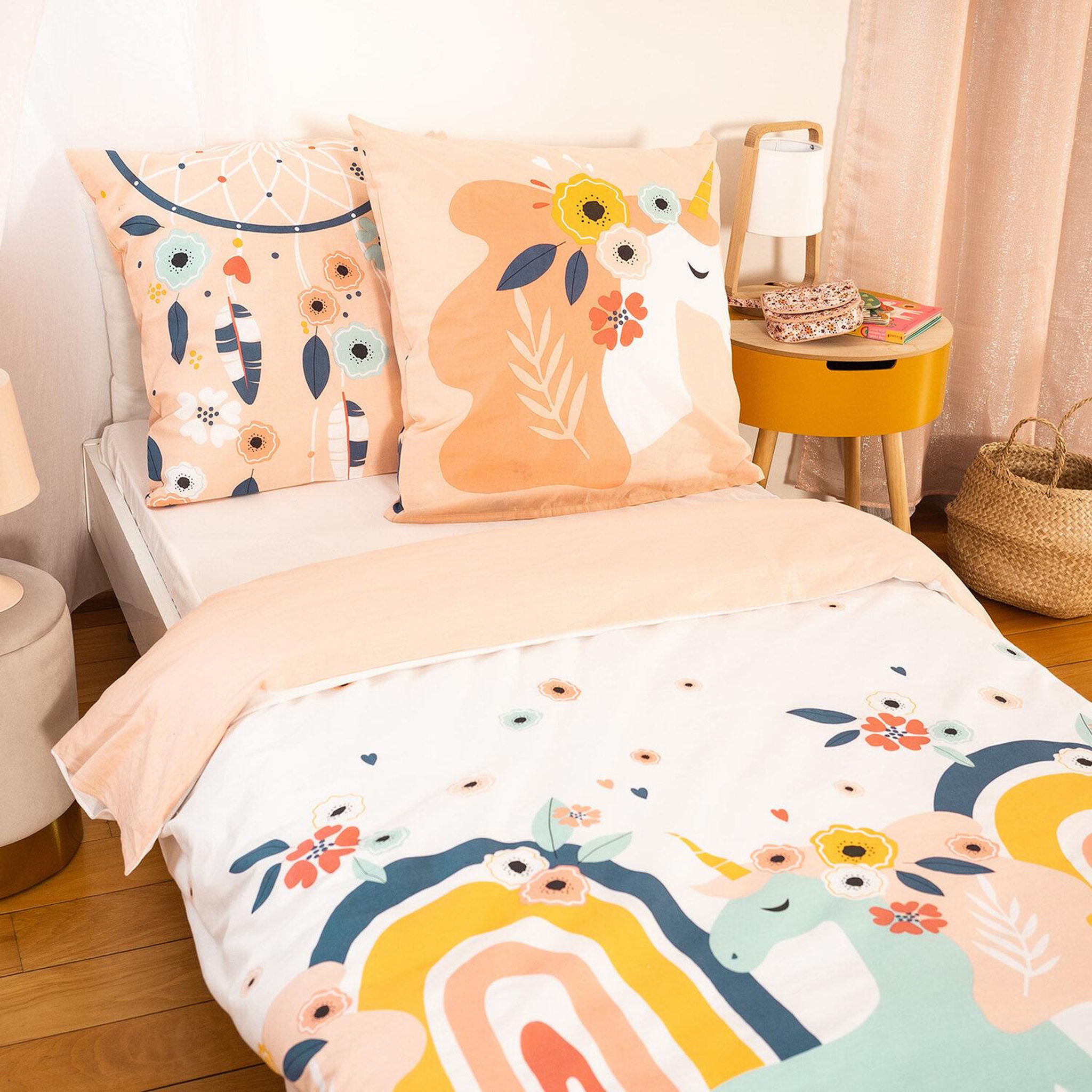 Voir la diapositive 1 : Home collection Parure de couette 2pcs 140x200cm better coton bci adouci prunellia
