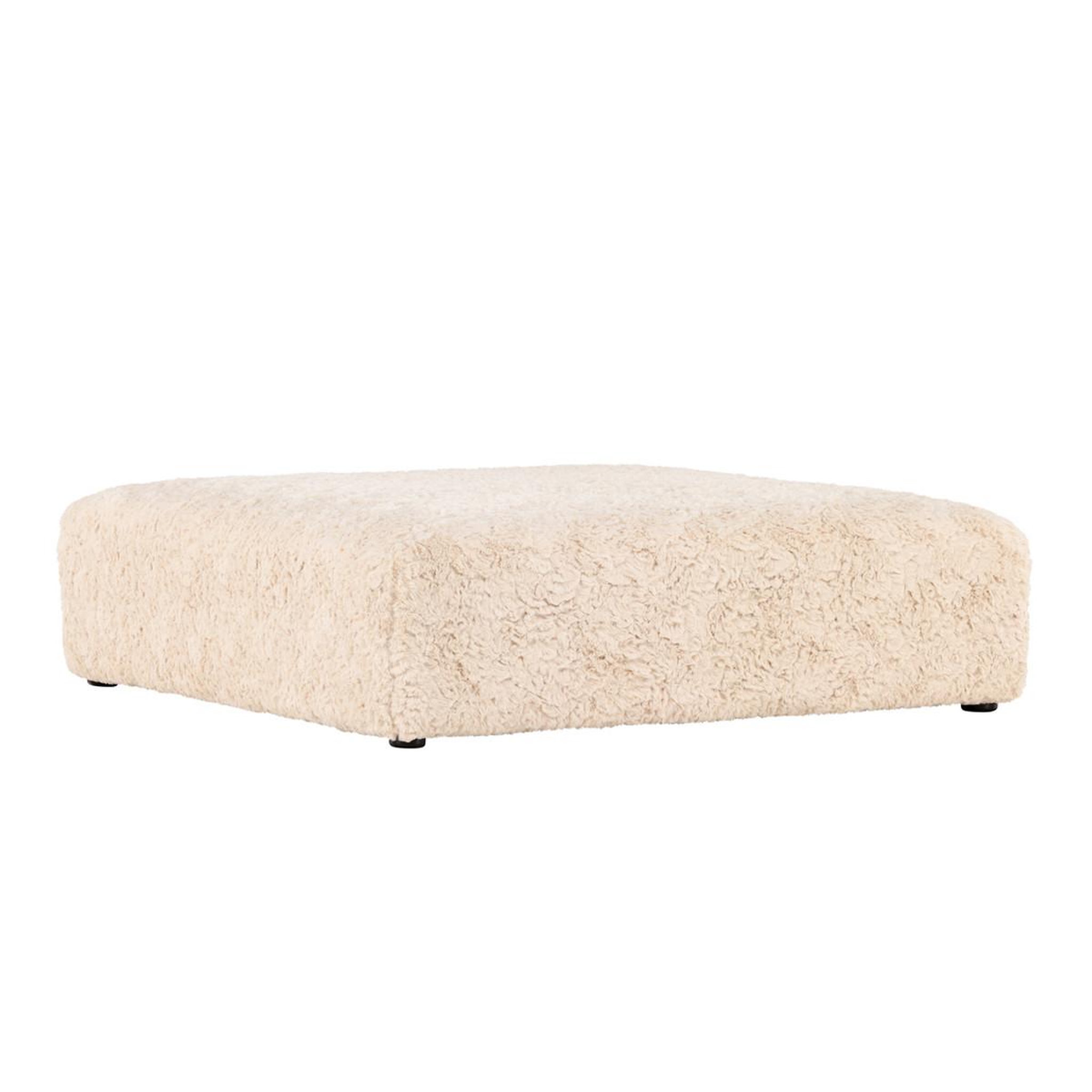 Paris Prix Pouf xl effet fourrure  frankie  100cm beige