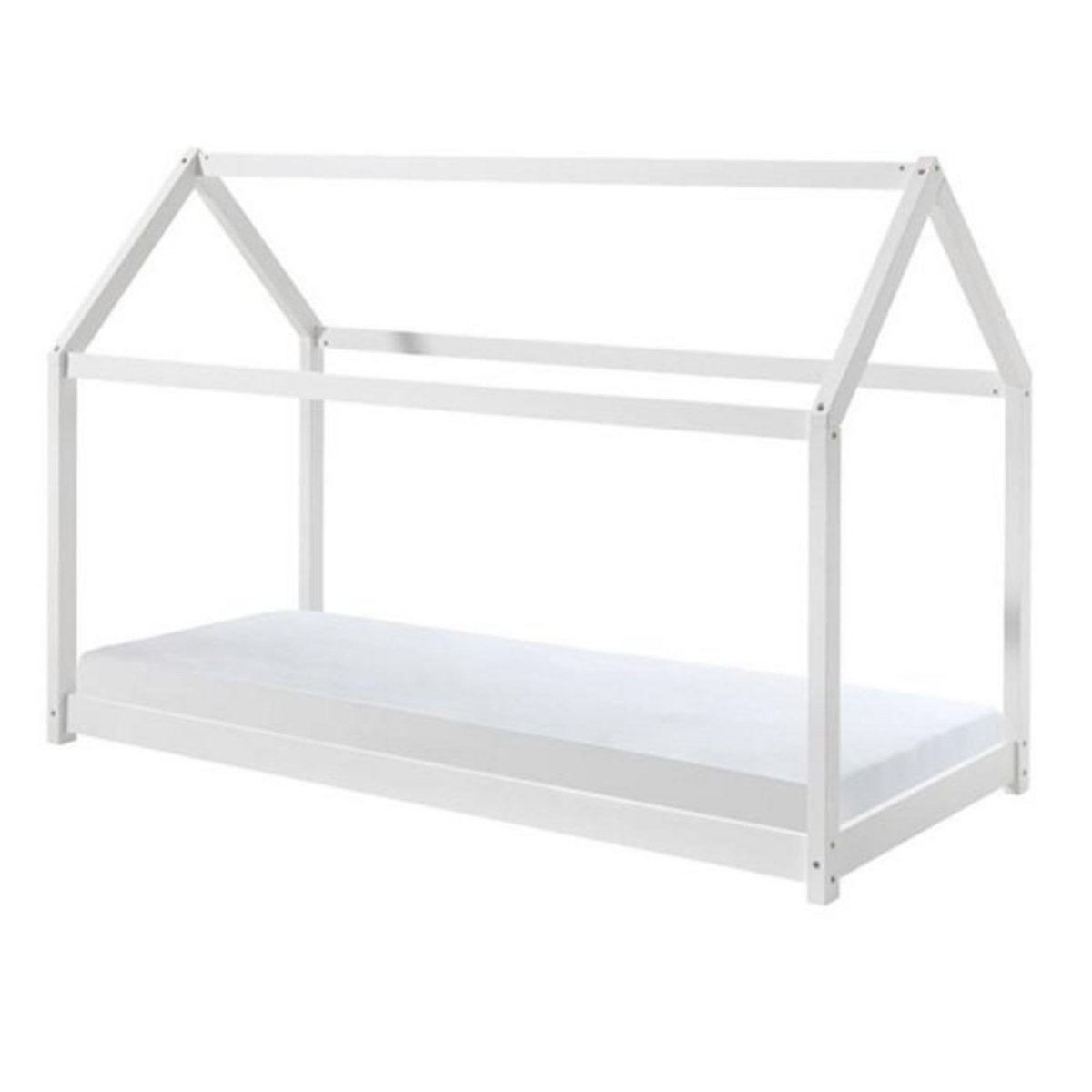 Paris Prix Lit Enfant & Matelas  Cabane  90x200cm Blanc