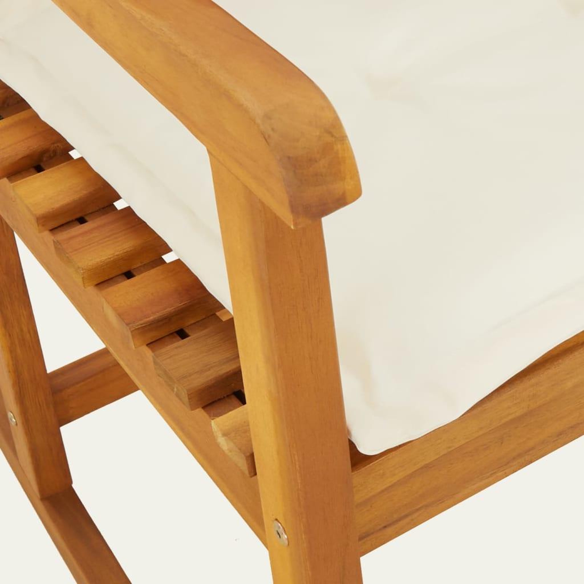 Voir la diapositive 5 : VIDAXL Chaise a bascule avec coussins bois massif d'acacia