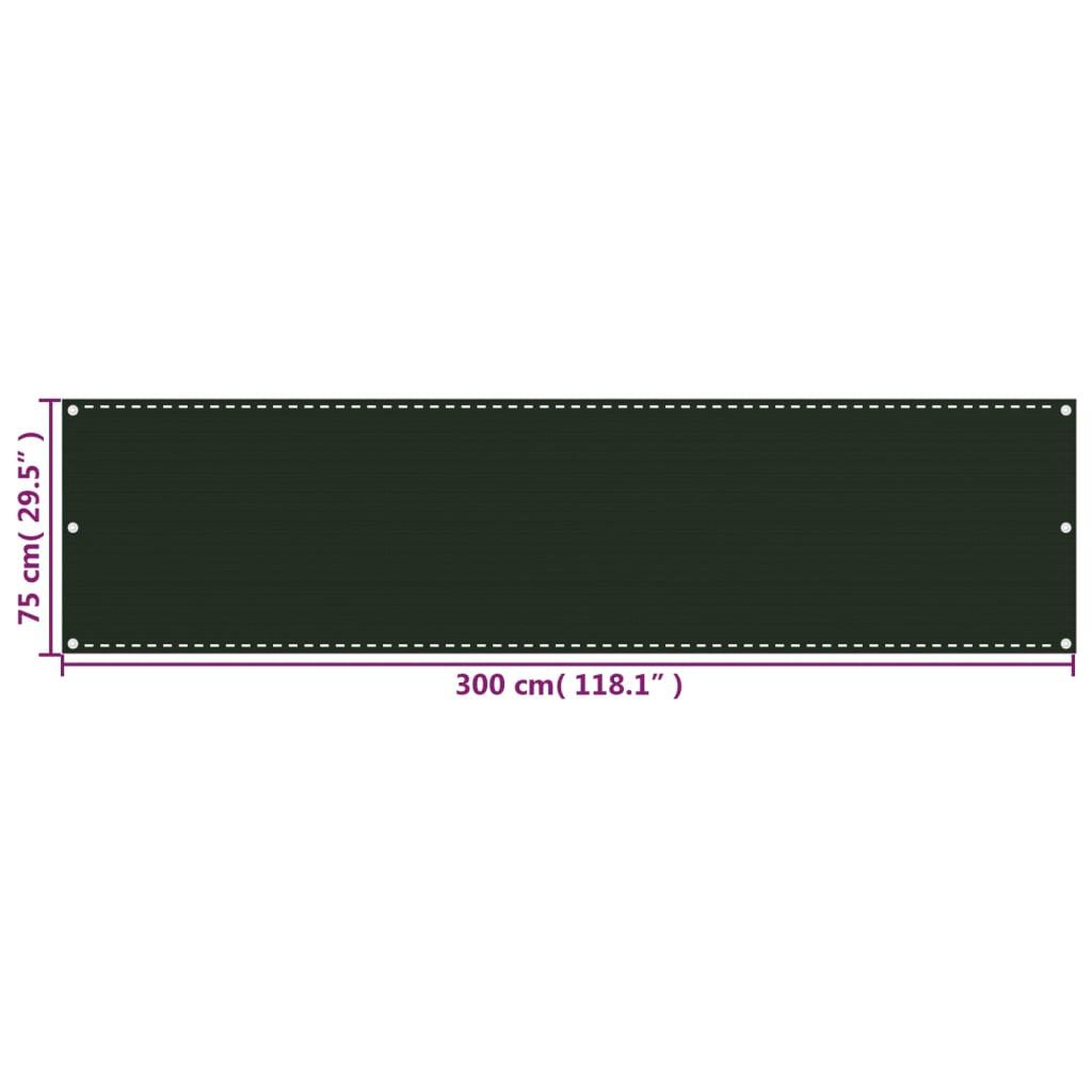 Voir la diapositive 5 : VIDAXL Ecran de balcon vert fonce 75x300 cm pehd