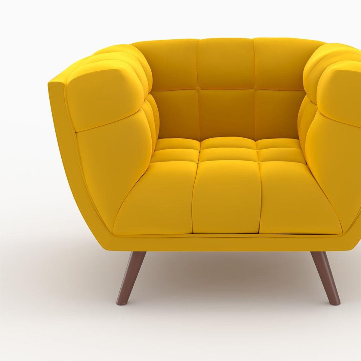 Rendez vous déco Ensemble canapé et fauteuil en velours jaune 4 places - Mona