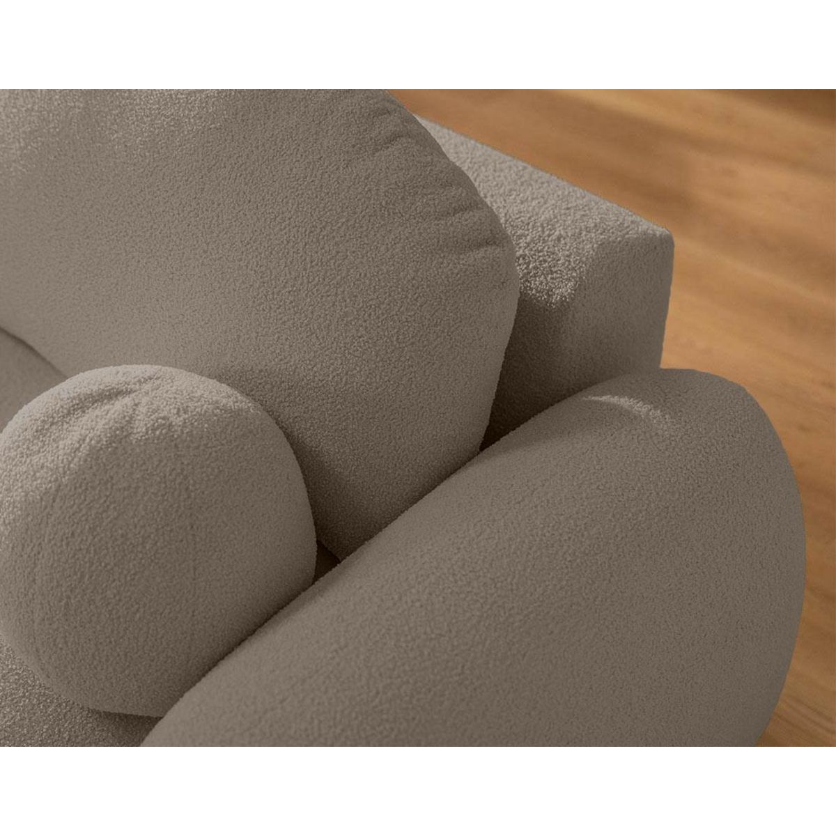 BEST MOBILIER Berenice - canapé d'angle gauche 4 places convertible avec coffre en tissu bouclette