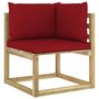 Voir la diapositive 3 : VIDAXL Canape d'angle de jardin avec coussins Bois impregne de vert
