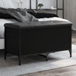 VIDAXL Banc de rangement noir 82x42x45 cm bois d'ingenierie