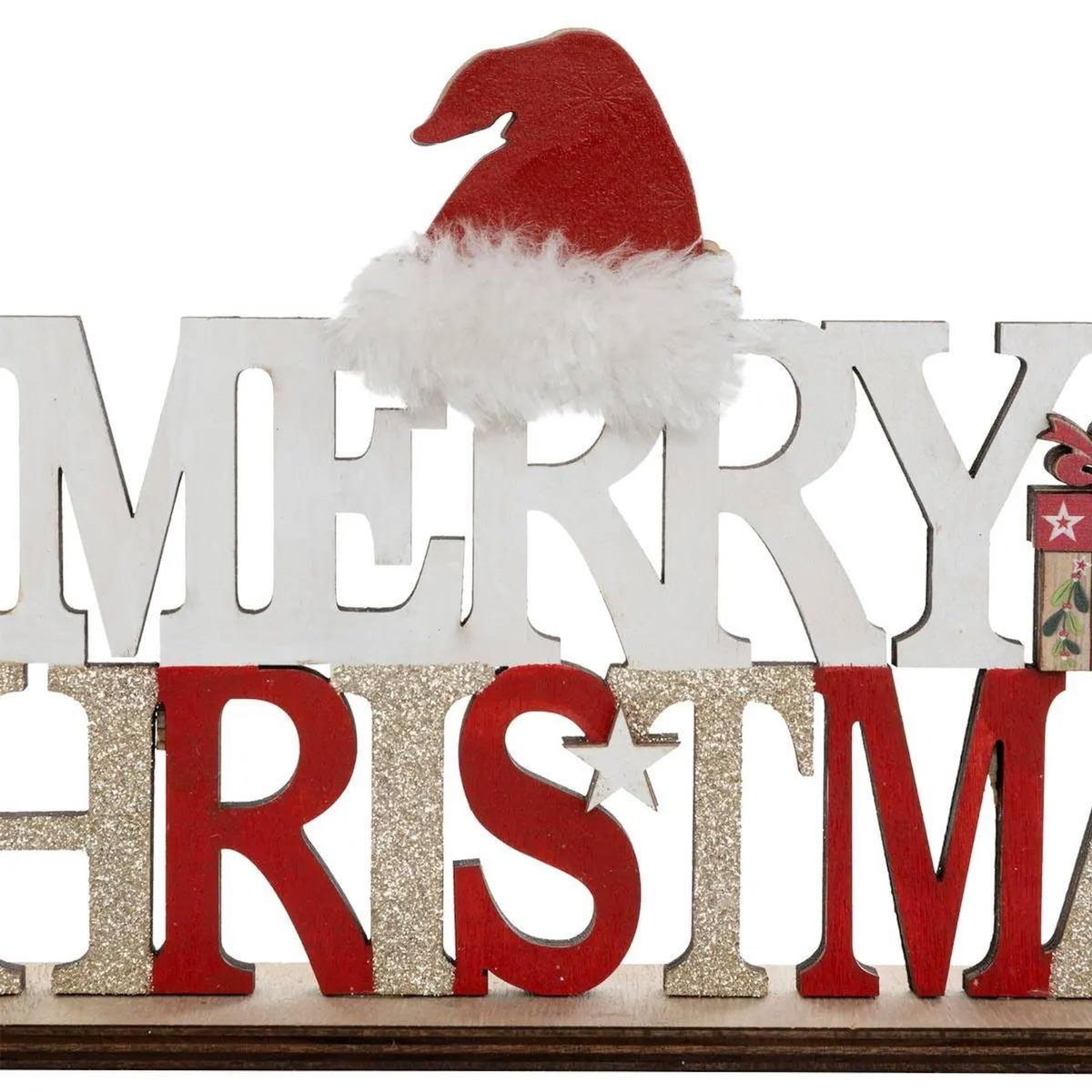 ATMOSPHERA Déco de Noël Mots  Merry Christmas  30cm Rouge