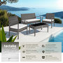 Voir la diapositive 2 : tectake Salon de jardin pour 4 personnes gris