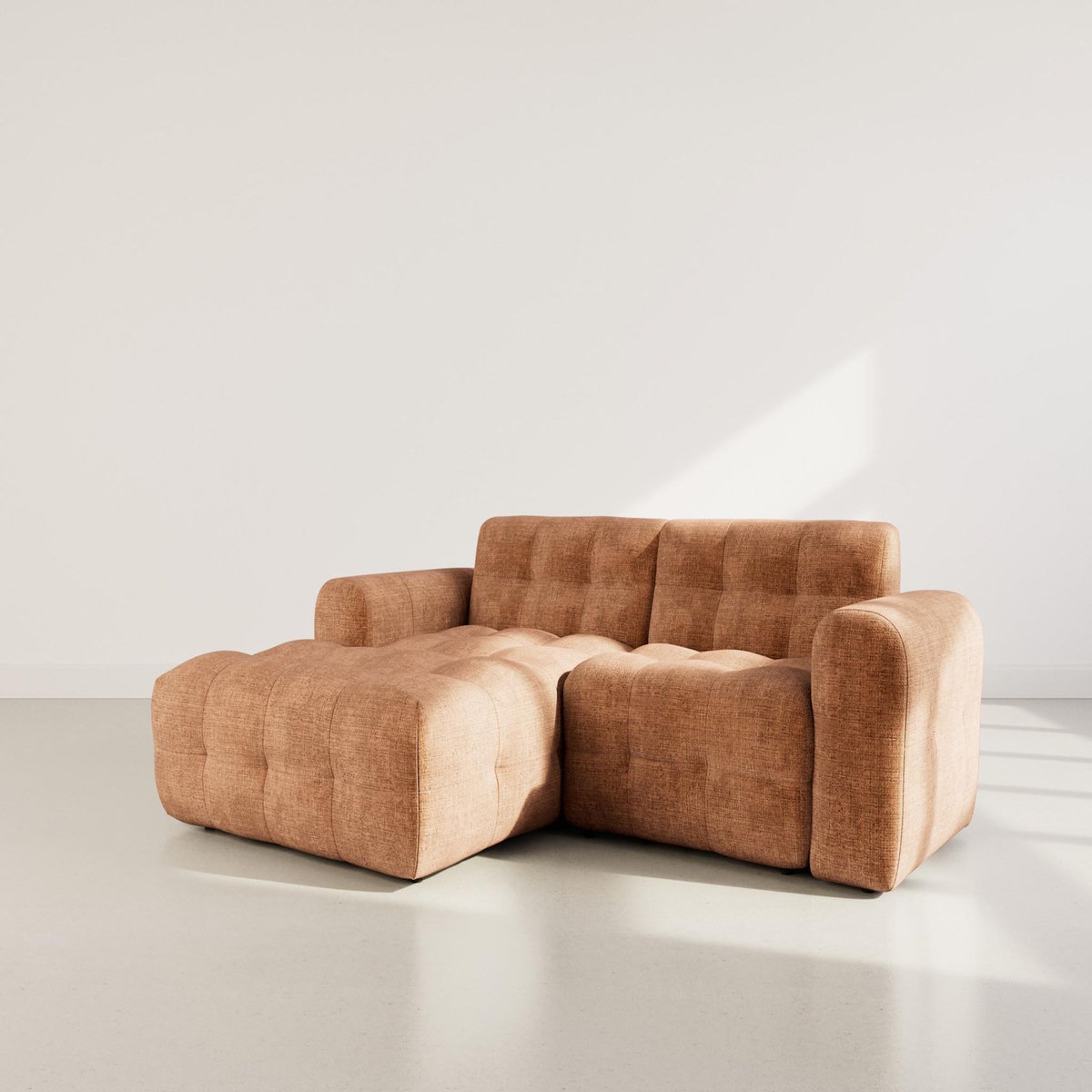 BEST MOBILIER Diane - canapé d'angle gauche 4 places en velours texturé