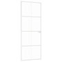 Voir la diapositive 2 : VIDAXL Porte d'interieur Blanc 76x201,5 cm Trempe verre aluminium fin