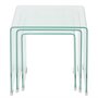 Voir la diapositive 2 : VIDAXL Ensemble de tables gigognes 3 Pieces Verre trempe Transparent