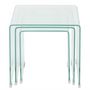 Voir la diapositive 2 : VIDAXL Ensemble de tables gigognes 3 Pieces Verre trempe Transparent