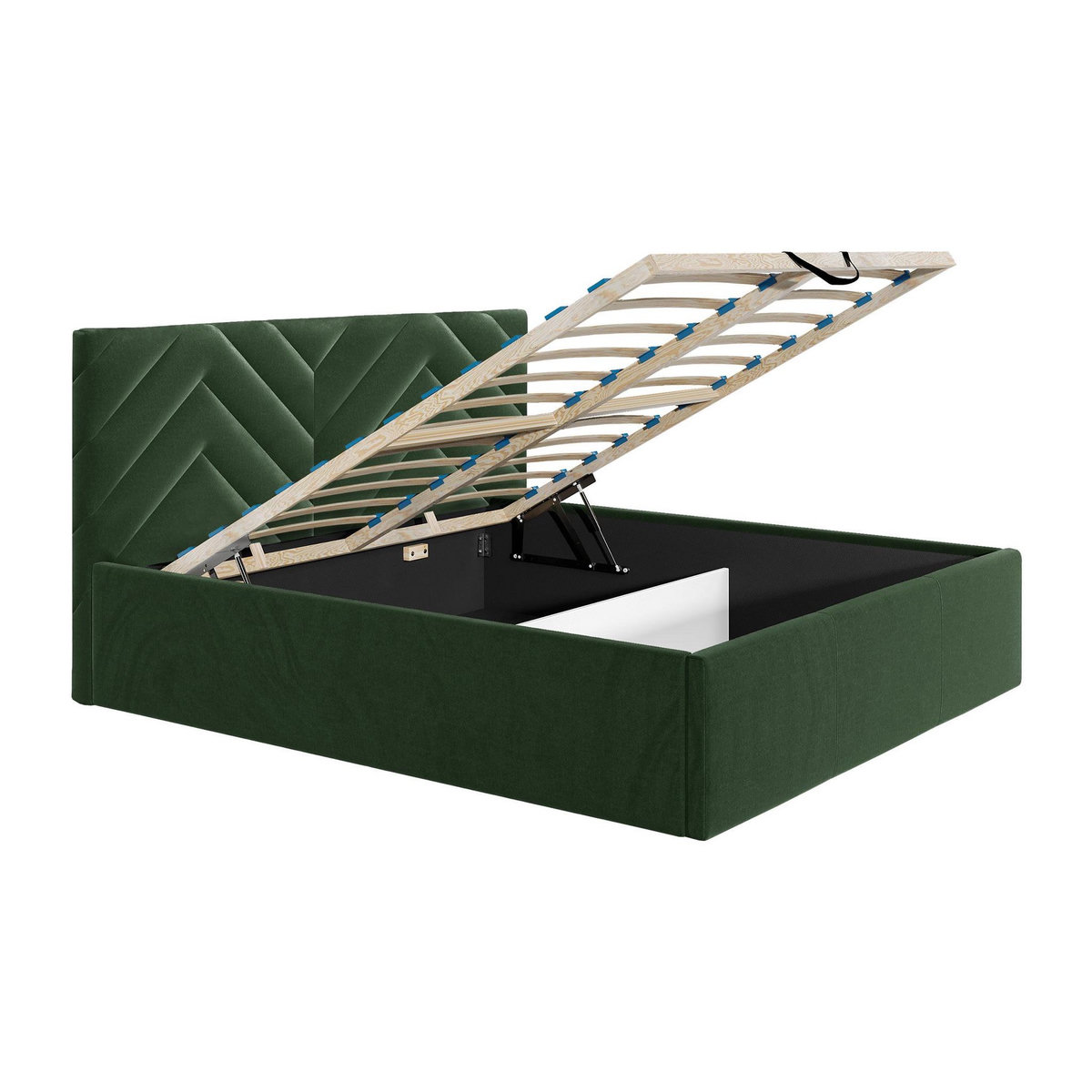 BEST MOBILIER Santiago - lit coffre - 160x200 - sommier inclus - en velours